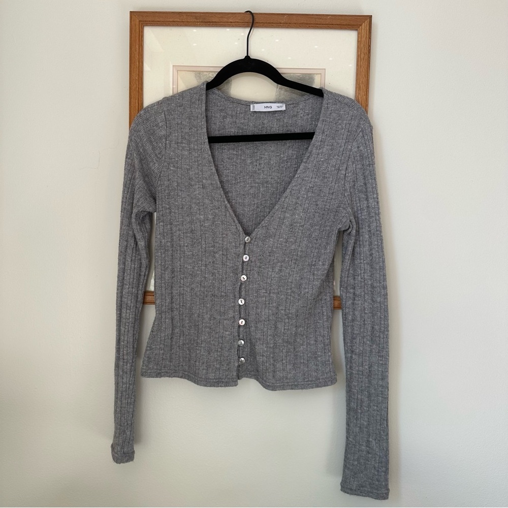 Mango Light Gray Knit Top